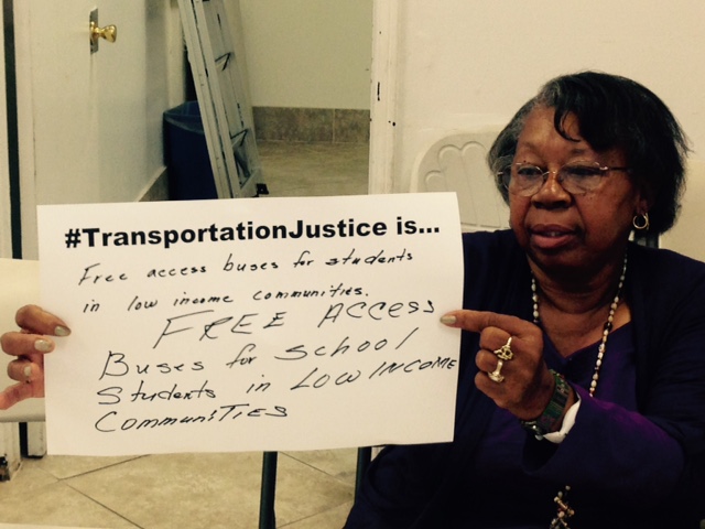 EHC Transportation Justice sign